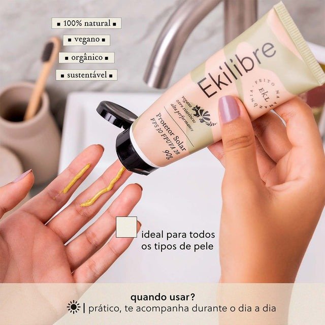 Protetor Solar Físico Vegano Natural FPUVA 28 - FPS 30 - 90g
