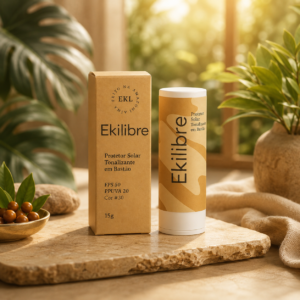 Protetor Solar Físico Vegano Natural Tonalizante em Bastão FPUVA 20 – FPS 50 – 15g